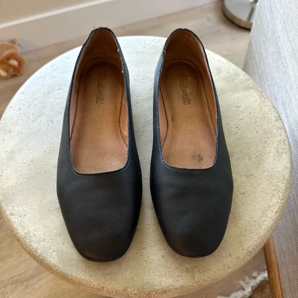 Madewell The Cory Flat in Black Leather, size 7 - Picture 2 of 12